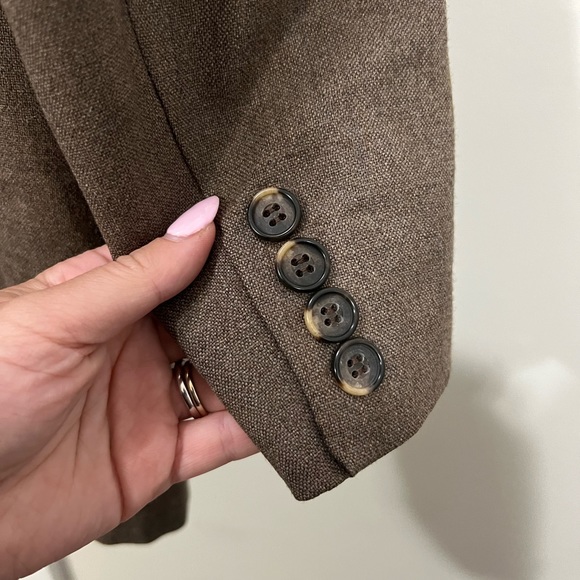 Oscar De La Renta Brown Vintage Wool Suit Jacket Size 46 - Picture 4 of 8